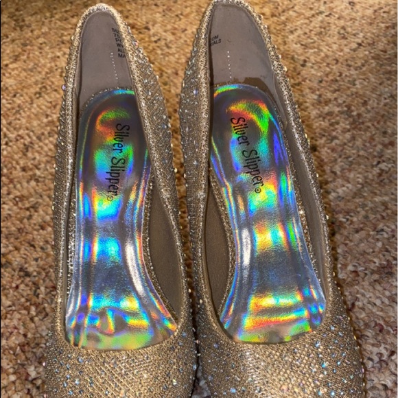 Gold silver rose heels - Picture 2 of 2